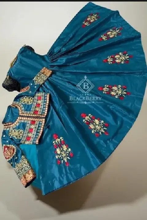 Designer fully embroidered silk maxi with Matching embroidered koti