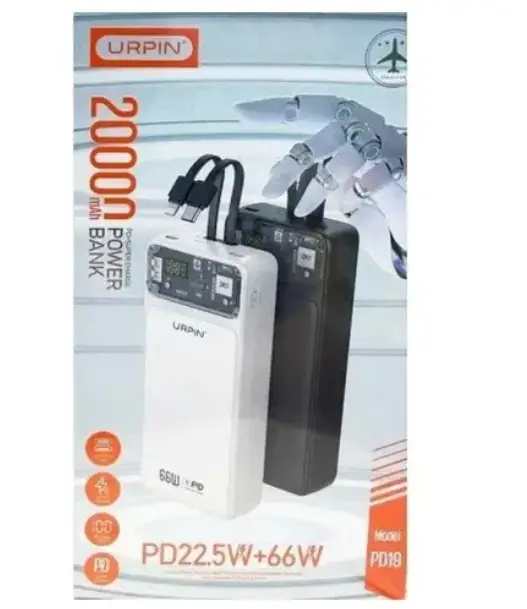 PD-19 2cables power bank 20000mah